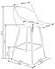 Scaun bar H96 metal/tesatura 33286 - foto produsului 5