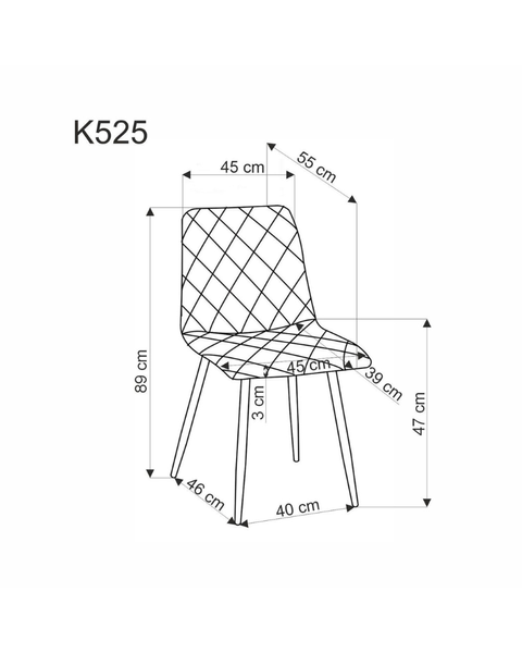 Scaun K525 WDF metal/țesătură 50186 - foto