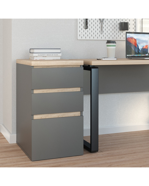 Тумба с ящиками Urban Box Sonoma/Anthracite 38615 - фото