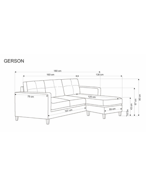 Canapea GERSON (gri) 47685 - foto
