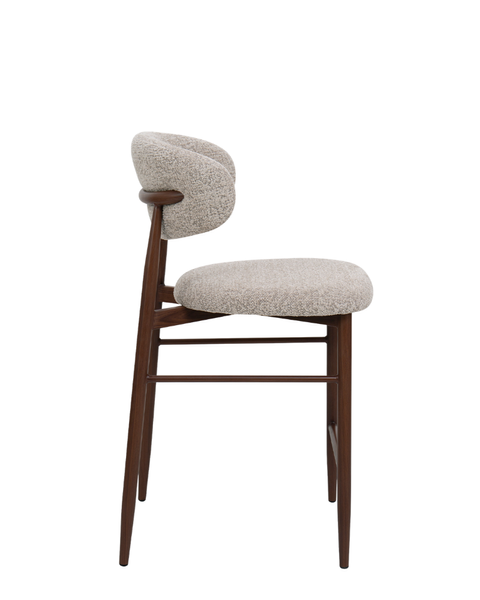 Scaun bar Meridian Light Brown lemn/țesătură 49256 - foto