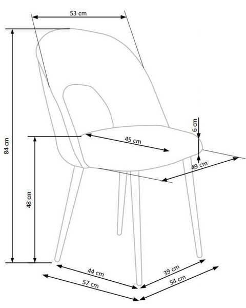 Scaun K384 metal/catifea 39034 - foto