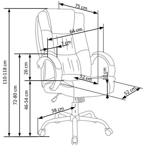 Fotoliu Relax metal/piele ecologică/TILT 25888 - foto