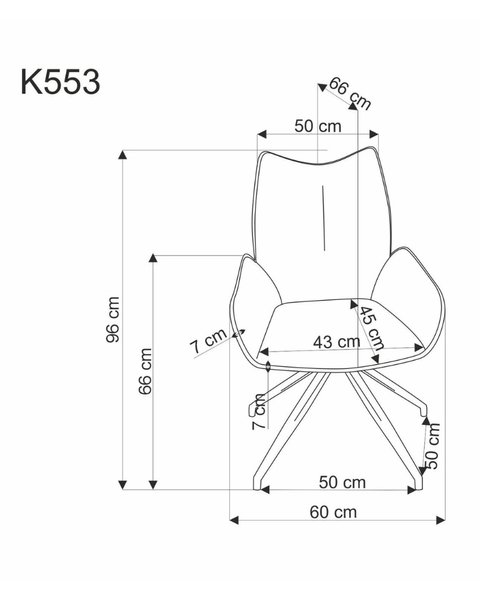 Fotoliu K553 metal/țesătură 49098 - foto