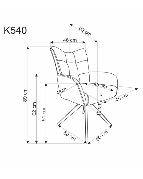 Fotoliu K540 metal/țesătură 49097 - foto
