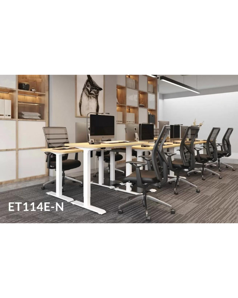 Masa cu suport electric ET114 E WH, blat PAL0110 alb, 1400x700 (ET1) 39728 - фото