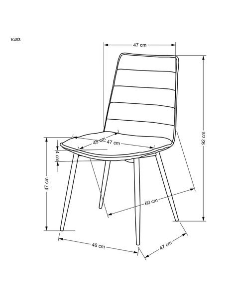 Scaun K493 metal/tesatura 44825 - foto