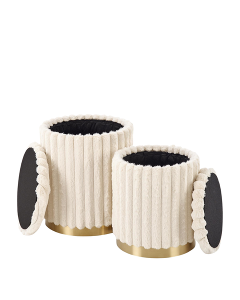 Set Puf Fido 2 MDF/țesătură 49090 - foto