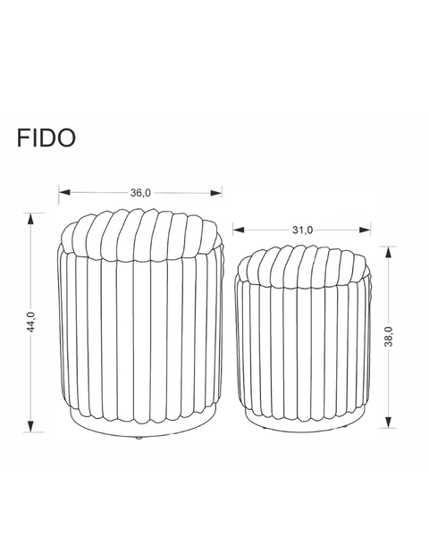 Set Puf Fido 2 MDF/țesătură 49090 - foto