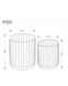 Set Puf Fido 2 MDF/țesătură 49090 - foto produsului 3