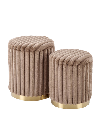 Set Puf Fido 2 MDF/țesătură 49089 - foto