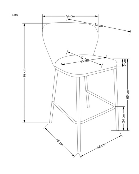 Scaun H119 metal/tesatura 40941 - foto