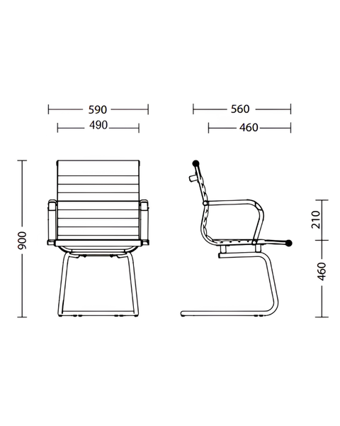 Кресло Slim CF LB ECO-30 металл/экокожа 31024 - фото