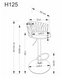 Scaun bar H125 metal/țesătură 46491 - foto produsului 2