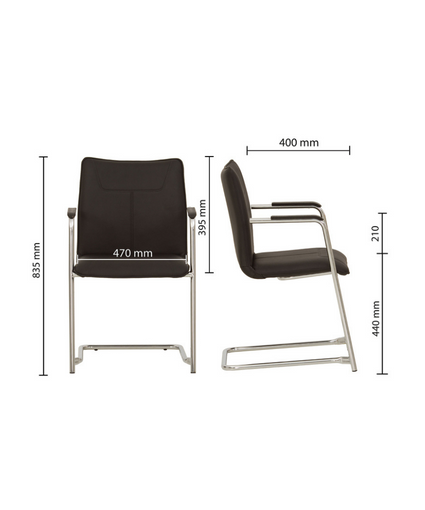 Scaun Desilva Arm chrome ECO30 metal/piele ecologică 13080 - foto