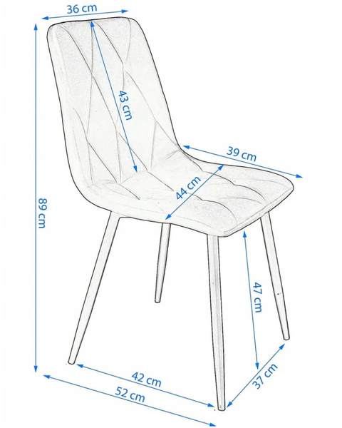 Scaun Piado SD-322325 metal/velur 45966 - foto