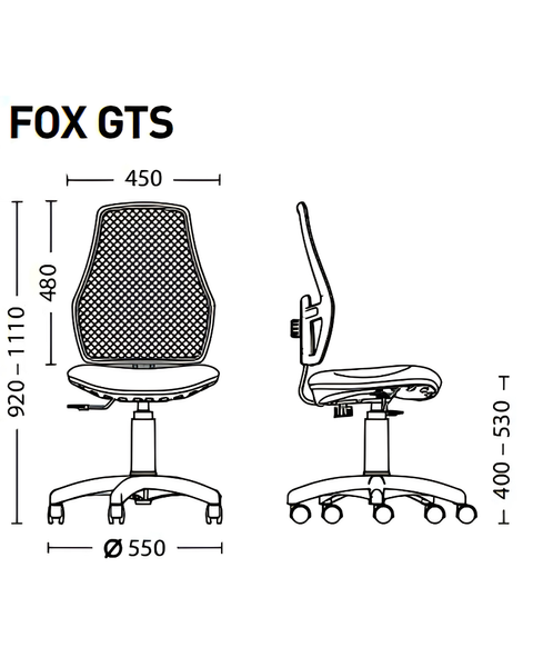 Fotoliu Fox GTS OH/1 ZT11 plastic/plasă/țesătură/TILT 30934 - foto