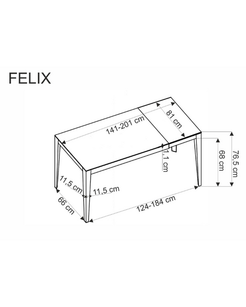 Masa Felix metal/aglomerat 201*81 46159 - foto